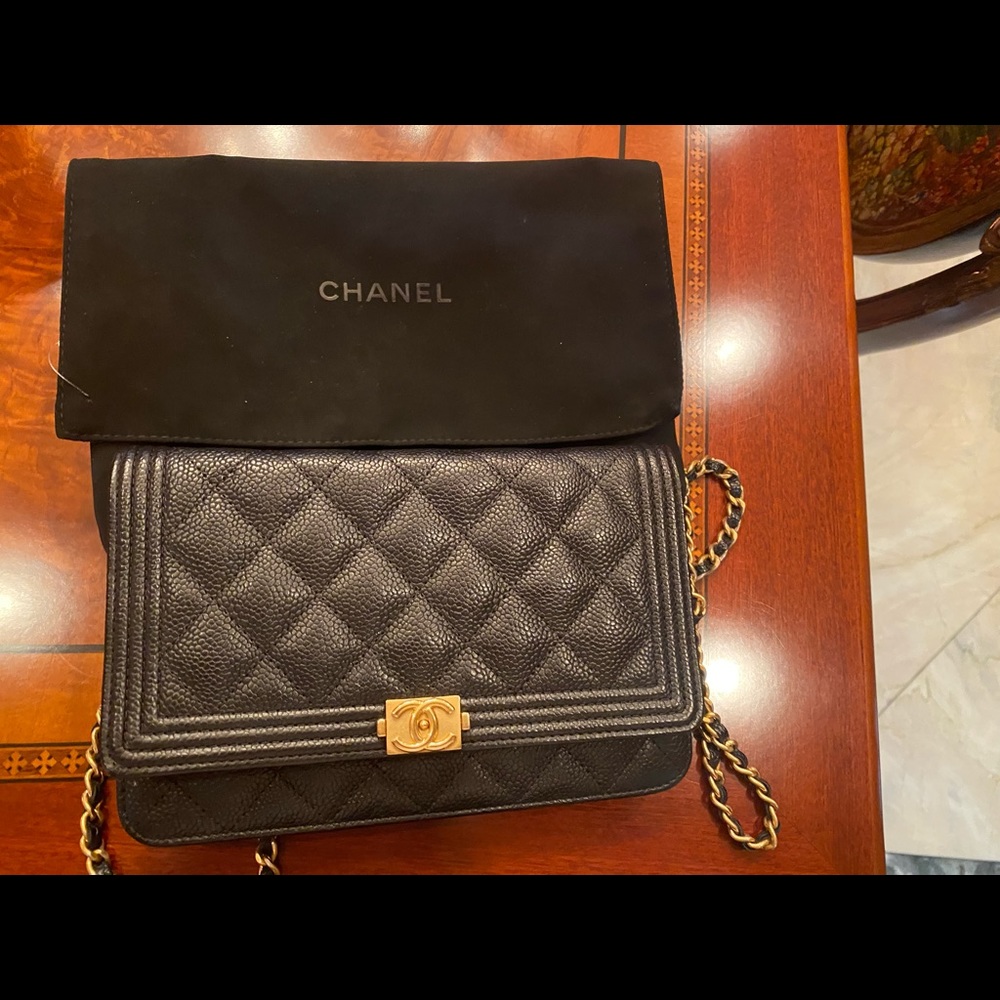 Classic Chanel wallet on chain boy bag, brand new excellent condition.